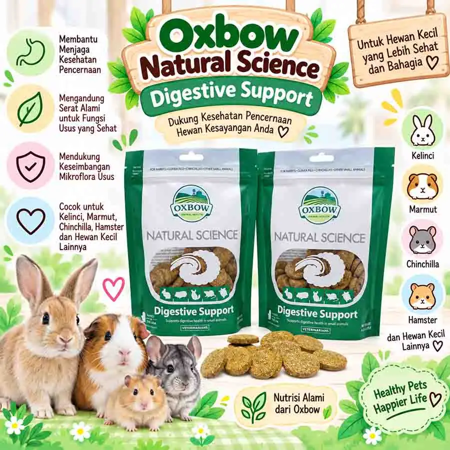 web VITAMIN OXBOW DIGESTIVE SUPPORT, VITAMIN KESEHATAN PENCERNAAN HEWAN - Image 1