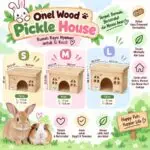 ONEL WOOD PICKLE HOUSE L, RUMAH KELINCI MARMUT, SMALL ANIMAL HIDEOUT