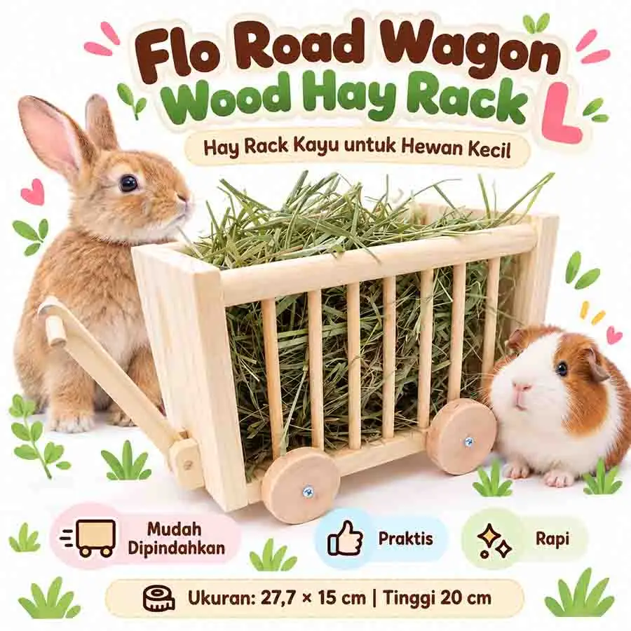 web FLO ROAD WAGON WOOD HAY RACK L / TEMPAT RUMPUT HAY - Image 1