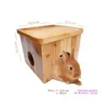 ONEL WOOD KINI SQUARE HOUSE M / TUNNEL KELINCI, MARMUT, CHINCHILLA / RUMAH KELINCI