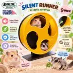 RUNNING WHEEL / SILENT RUNNER 9 INCH by EXOTIC NUTRITION YELLOW, JOGGING WHEEL