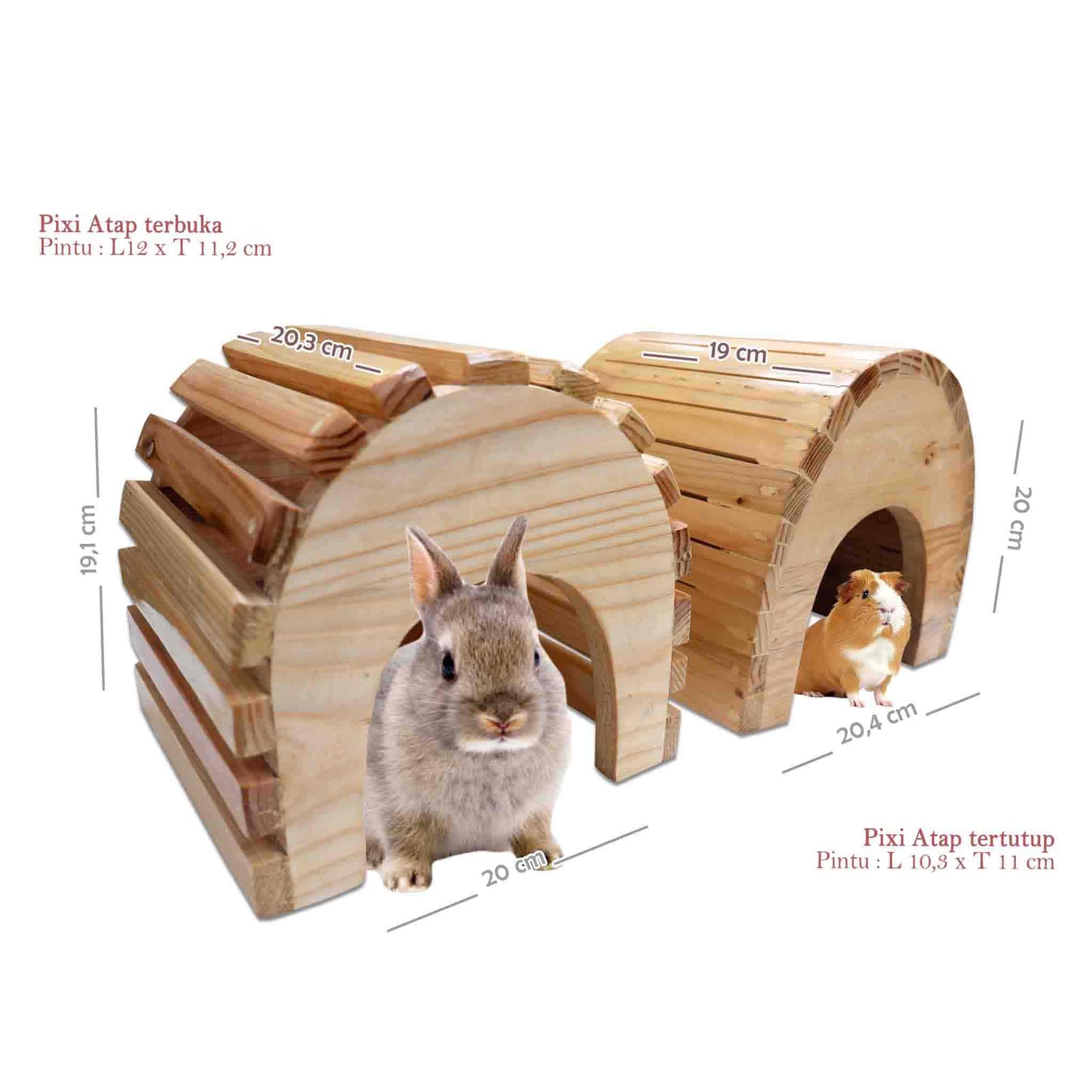 web ONEL WOOD PIXI HOUSE XS / TUNNEL KELINCI, MARMUT / TEMPAT SEMBUNYI MARMUT - Image 1