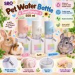 SBO PET WATER BOTTLE SUNFLOWER 500 ML / Botol Minum Kelinci Marmut Anti Tumpah & Higienis