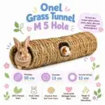 ONEL GRASS TUNNEL 5 HOLE/TEROWONGAN GUINEA PIG RAT MOUSE/ CHINCHILLA/RUMAH MARMUT/TUNNEL RUMPUT