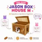 ONEL WOOD JASON BOX HOUSE M / Rumah kelinci, marmut, chinchilla, kucing / small animals house