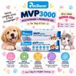PETDERM MVP3000 MULTIVITAMIN + PROBIOTIC GEL / Vitamin imun kucing, anjing / vitamin bulu kucing, anjing