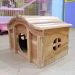 ONEL WOOD FLUFFY HOUSE M/RUMAH KELINCI GUINEA PIG CHINCHILLA/TEMPAT SEMBUNYI KELINCI/HIDEOUT KELINCI CHINCHILLA/TUNNEL/RABBIT HOUSE - Image 4